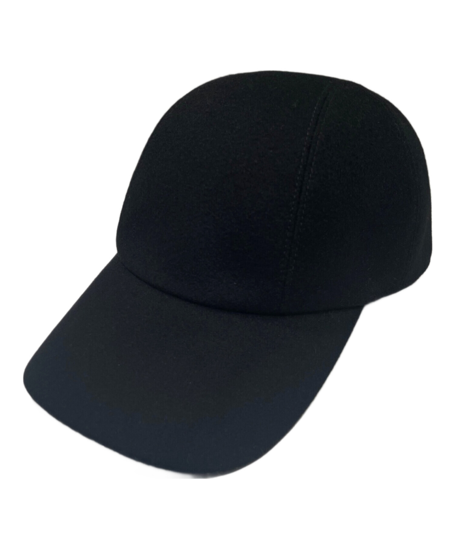 エルメス キャップ ブラック 58 中古・古着通販】HERMES (エルメス) バックロゴカシミヤキャップ