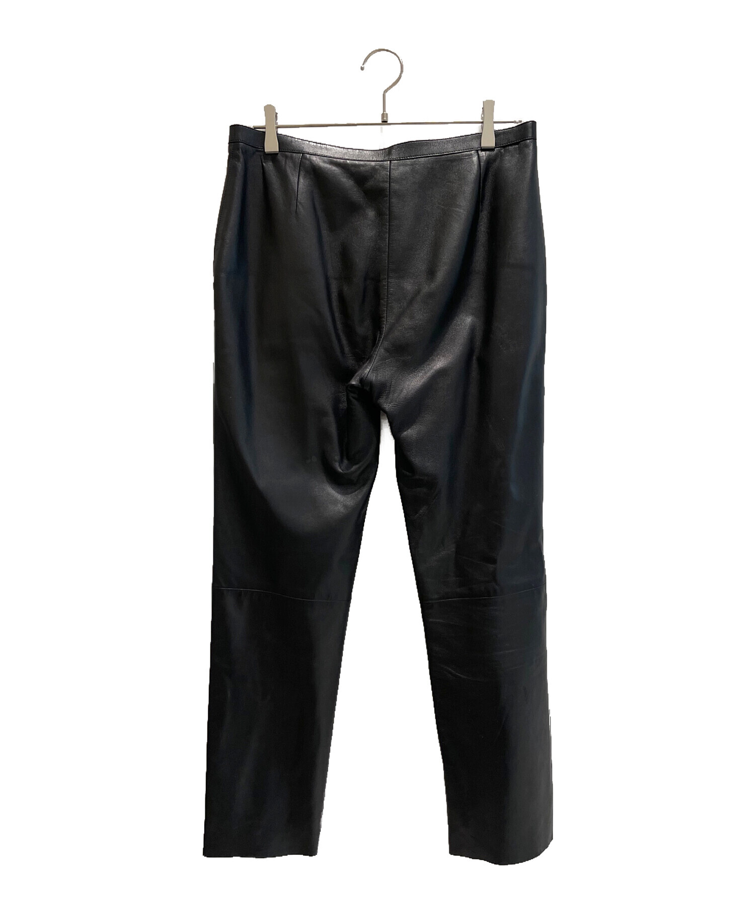 中古・古着通販】HERMES (エルメス) レザーパンツ ブラック サイズ:40
