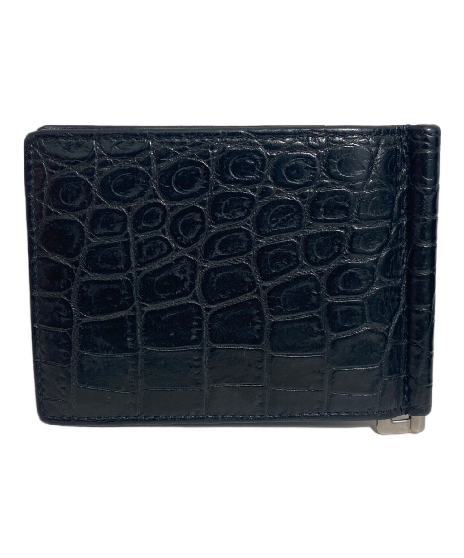 ⭐️未使用品⭐️ サンローラン　マネークリップ　クロコ型押し　シルバー金具 中古・古着通販】Saint Laurent Paris (サンローランパリ) クロコ型