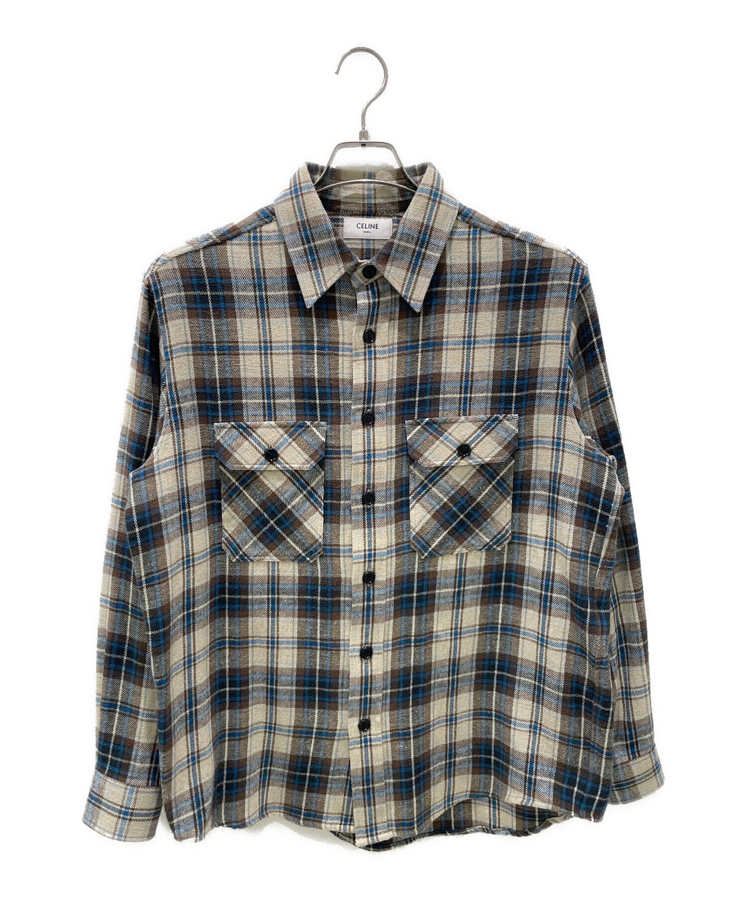 中古・古着通販】CELINE (セリーヌ) Checked Cotton Loose Shirt