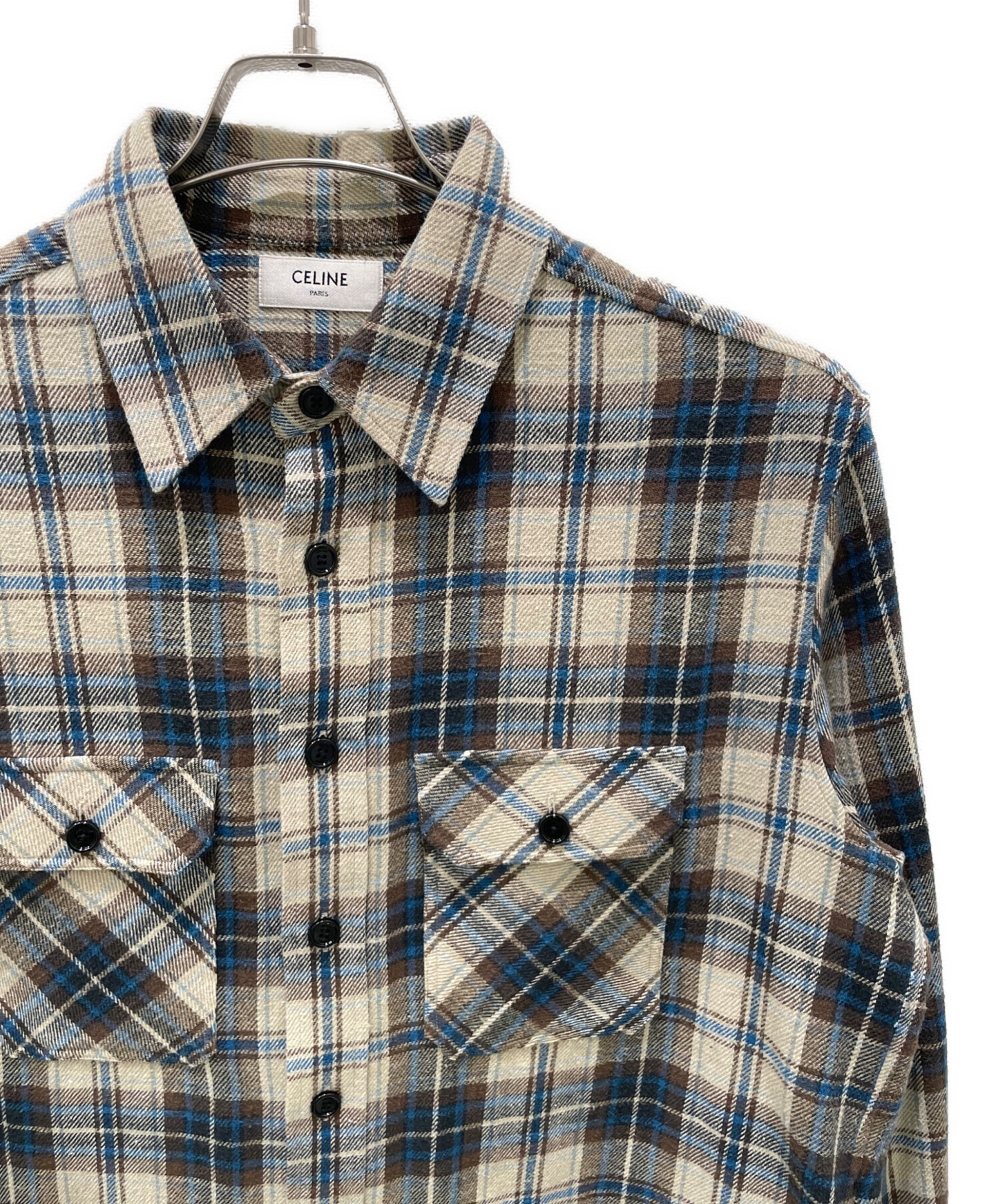 中古・古着通販】CELINE (セリーヌ) Checked Cotton Loose Shirt 