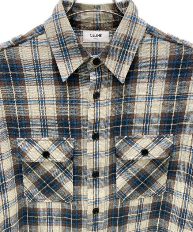 中古・古着通販】CELINE (セリーヌ) Checked Cotton Loose Shirt