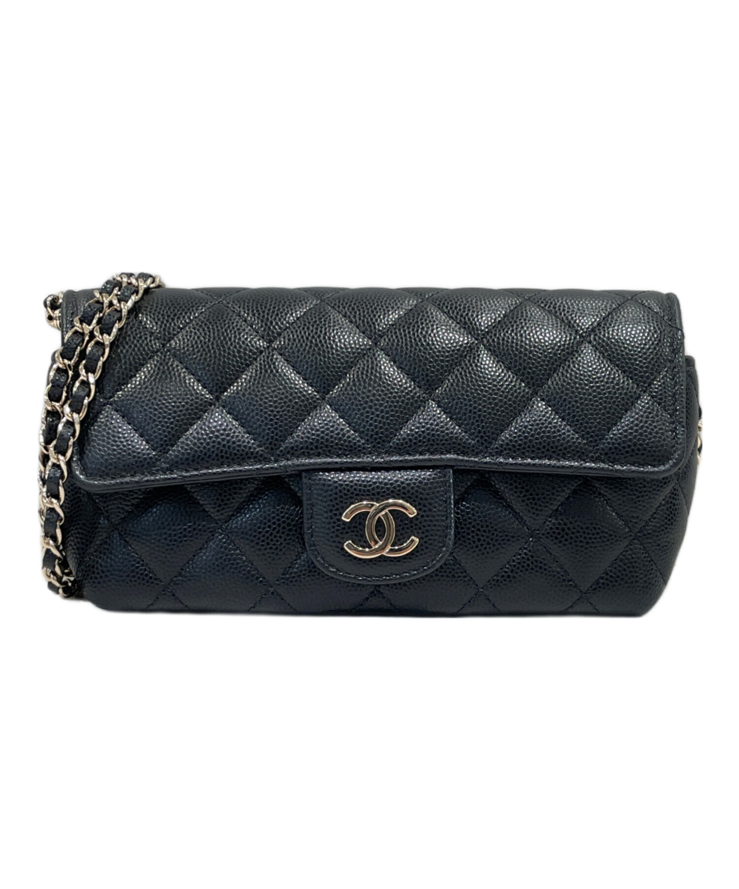 極美品✨CHANEL シャネル キャビアスキン マトラッセ iPhoneX XS 販売ショッピング CHANEL＊シャネル＊キャビアスキン＊マトラッセ＊長