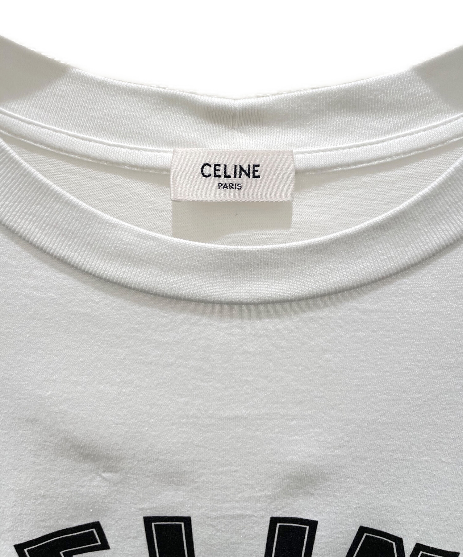 中古・古着通販】CELINE (セリーヌ) ロゴプリントTシャツ ホワイト 