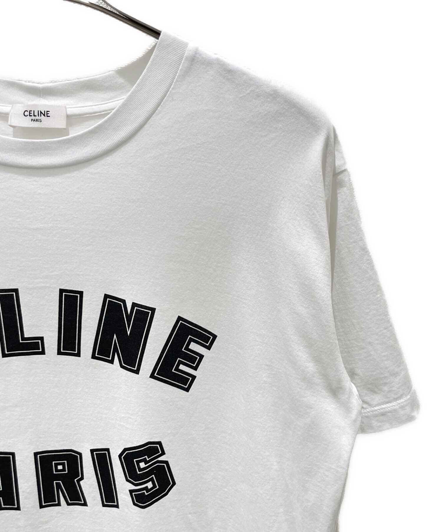 中古・古着通販】CELINE (セリーヌ) ロゴプリントTシャツ ホワイト 