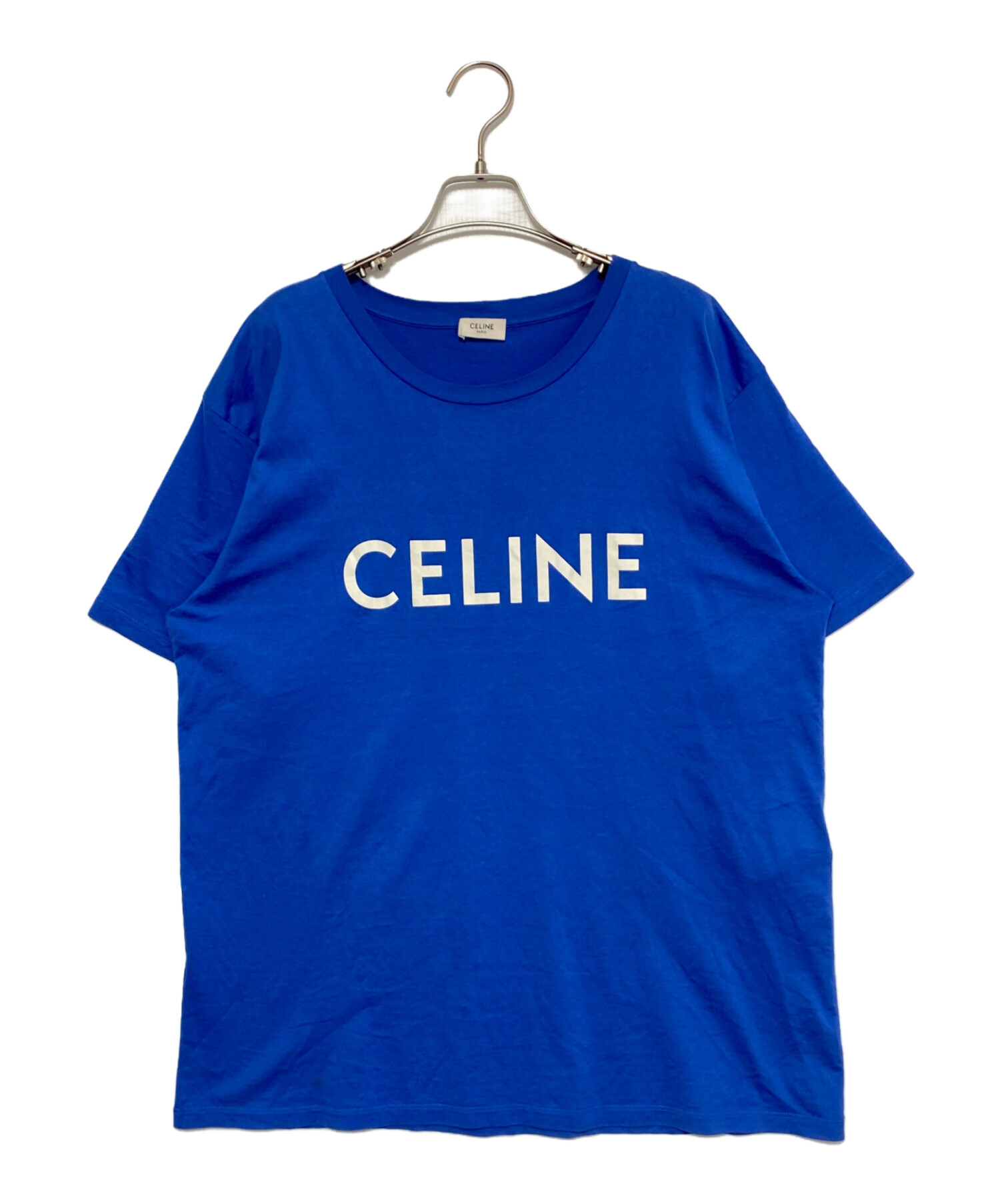 中古・古着通販】CELINE (セリーヌ) ロゴTシャツ ブルー サイズ:L 