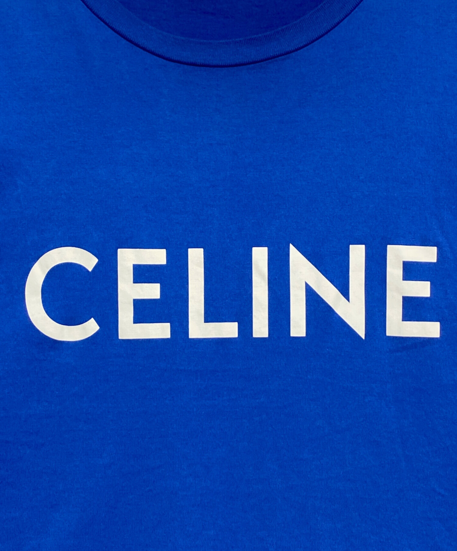 中古・古着通販】CELINE (セリーヌ) ロゴTシャツ ブルー サイズ:L 