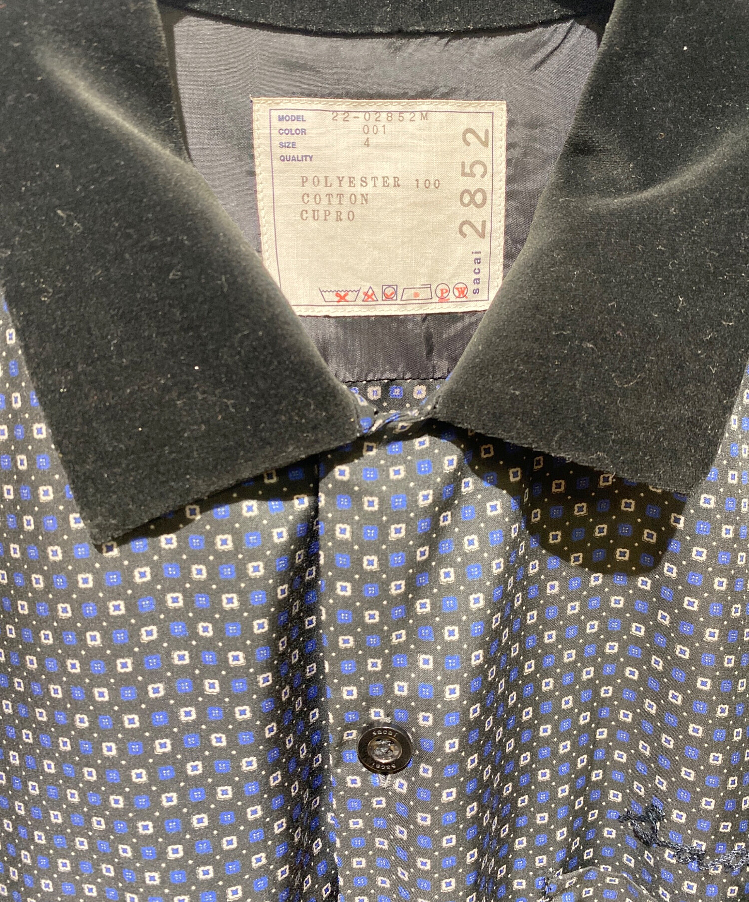 中古・古着通販】sacai (サカイ) 総柄半袖シャツ ブラック サイズ:4