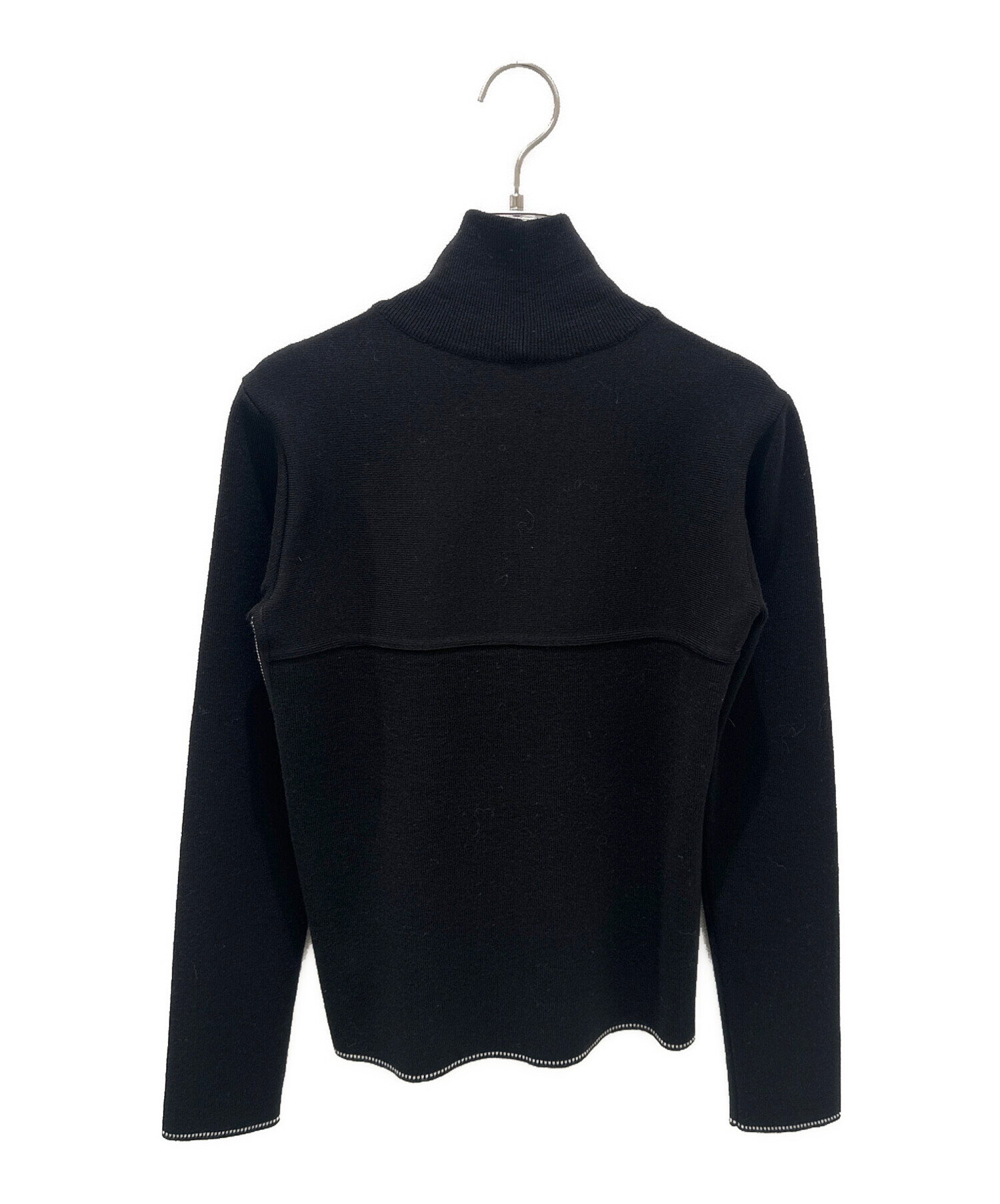 CHANEL シャネル タートルネック 40 中古・古着通販】CHANEL (シャネル) テープロゴタートルネックニット