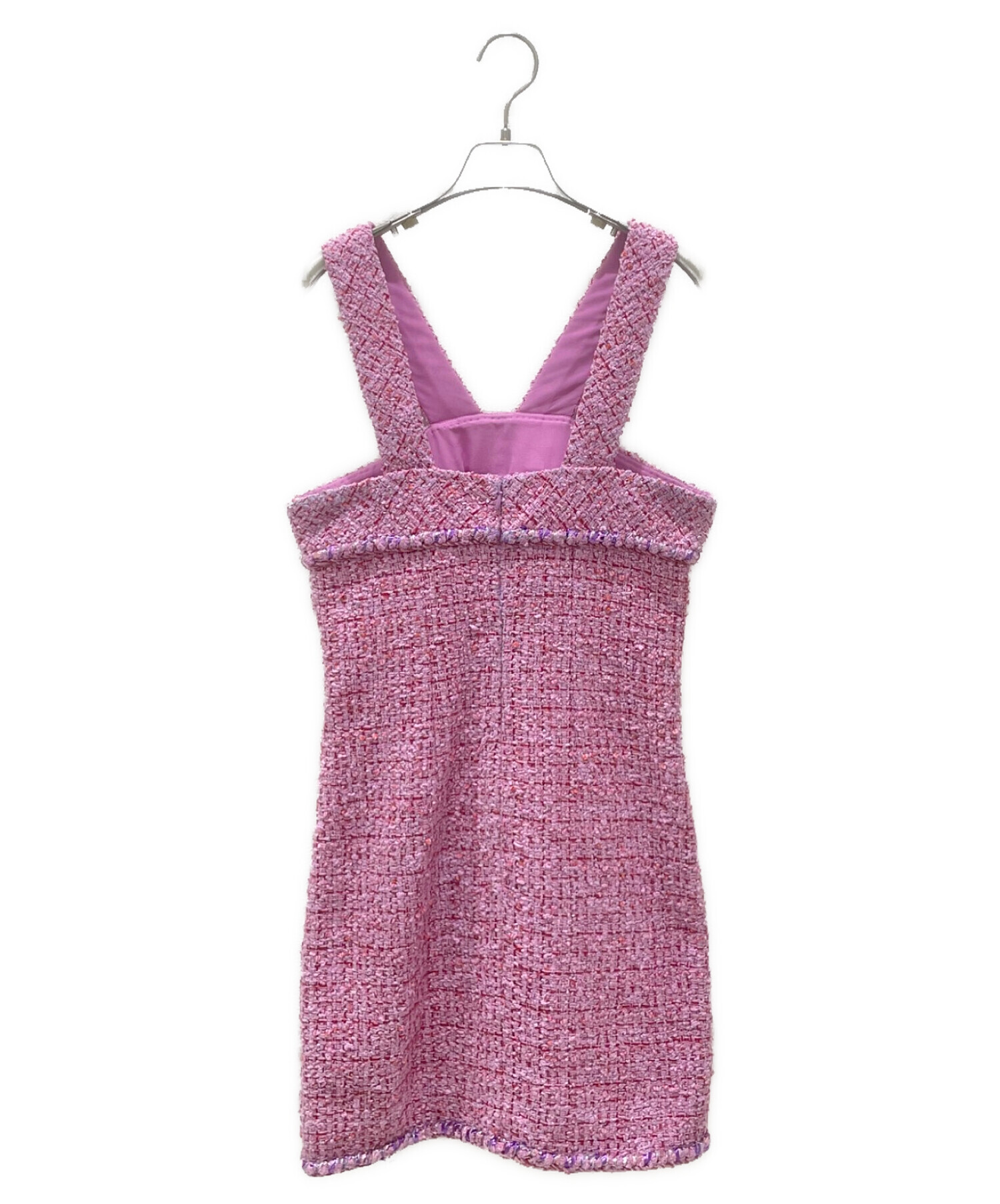 中古・古着通販】CHANEL (シャネル) ツイードミニワンピース ピンク