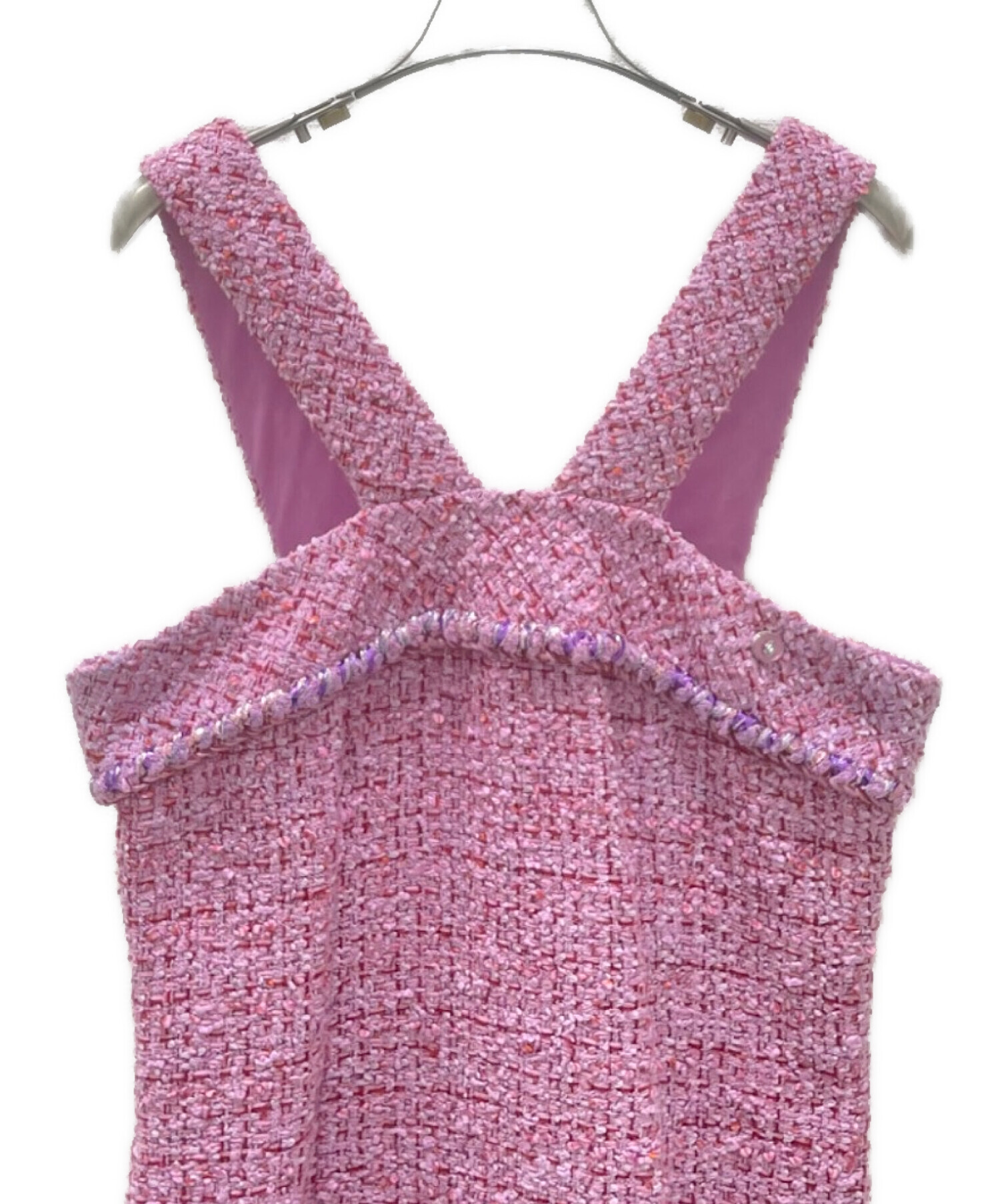 中古・古着通販】CHANEL (シャネル) ツイードミニワンピース ピンク