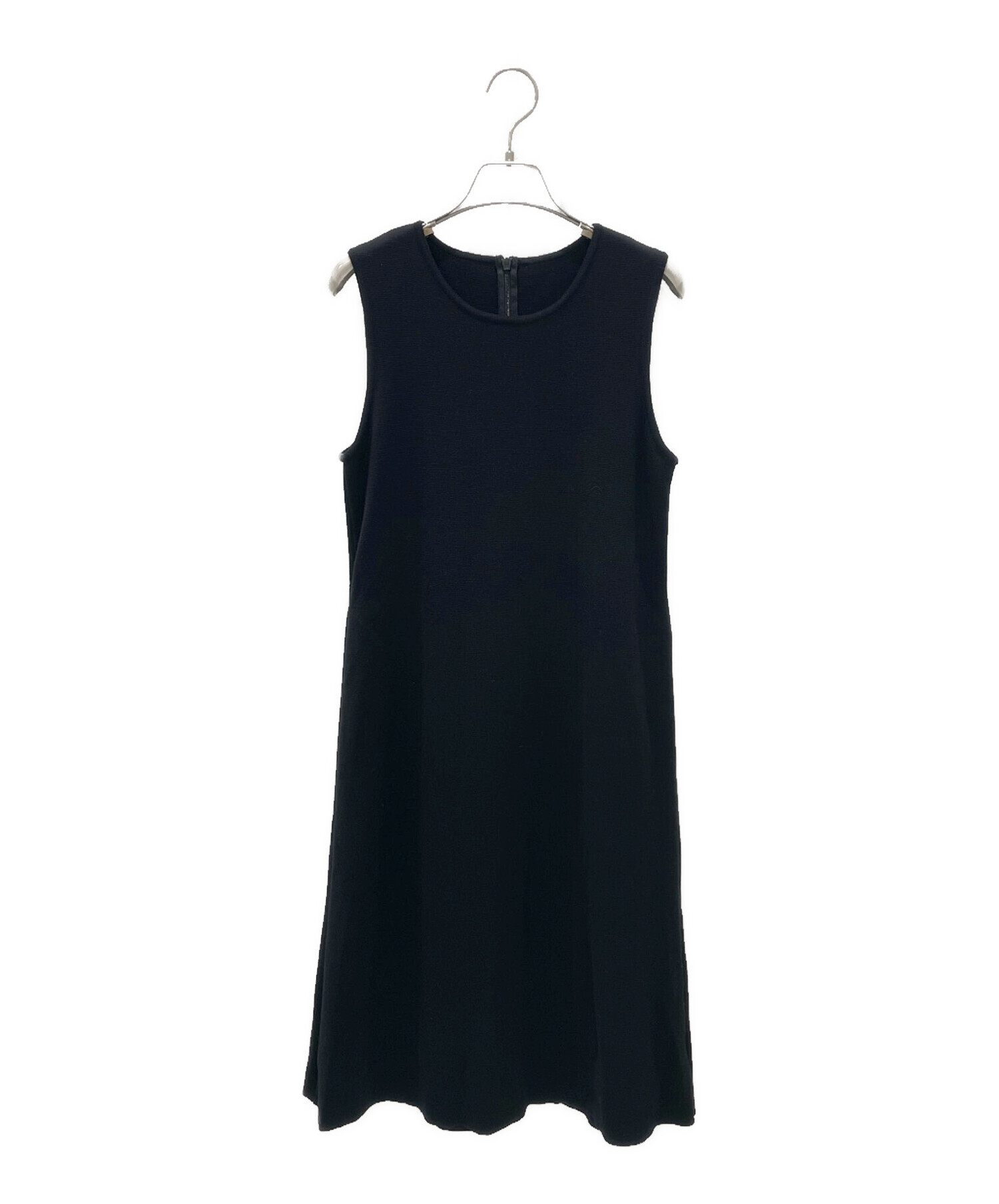 FOXEY BOUTIQUE カシミヤ100% ノースリーブワンピース 40 黒 中古・古着通販】FOXEY (フォクシー) ケープ付ニットワンピース