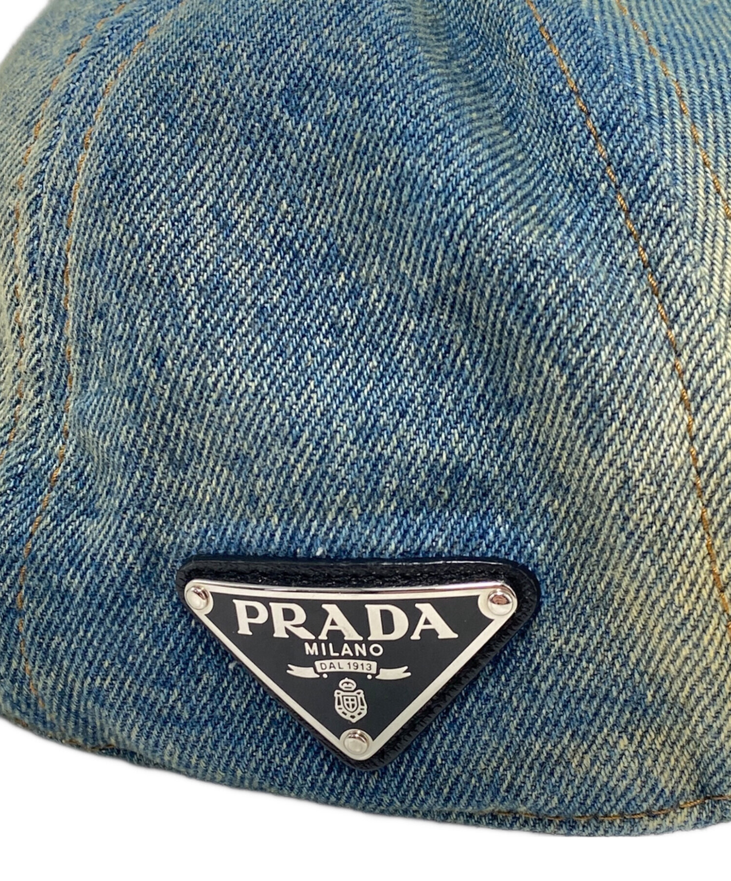 中古・古着通販】PRADA (プラダ) デニムベースボールキャップ ブラック 