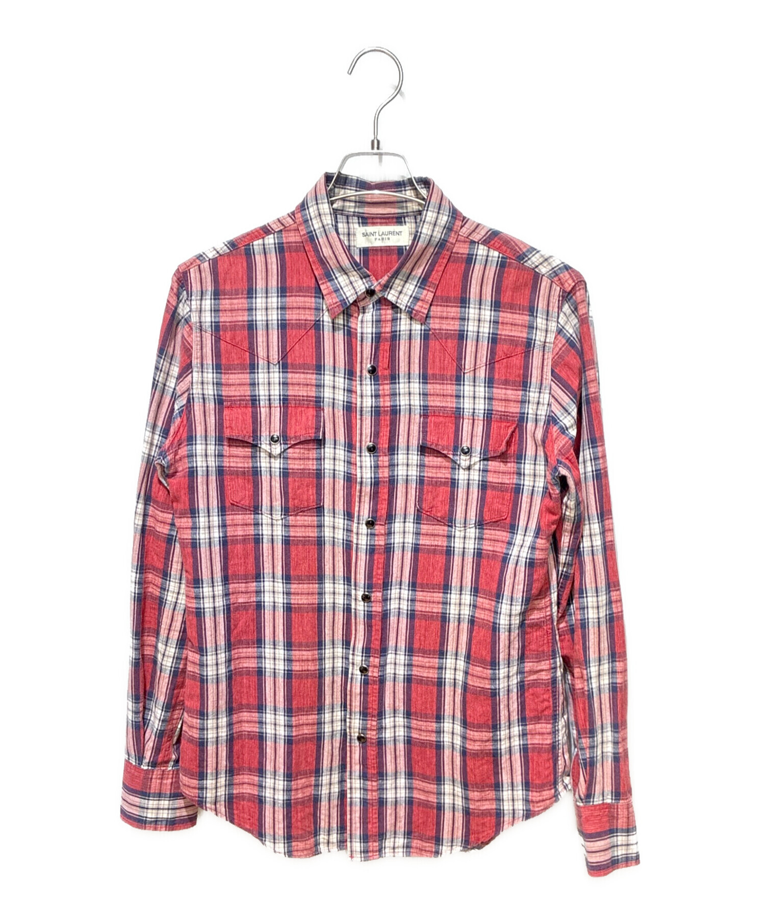 SAINT LAURENT チェック柄 長袖シャツ Yves Saint Laurent チェック柄長袖シャツ