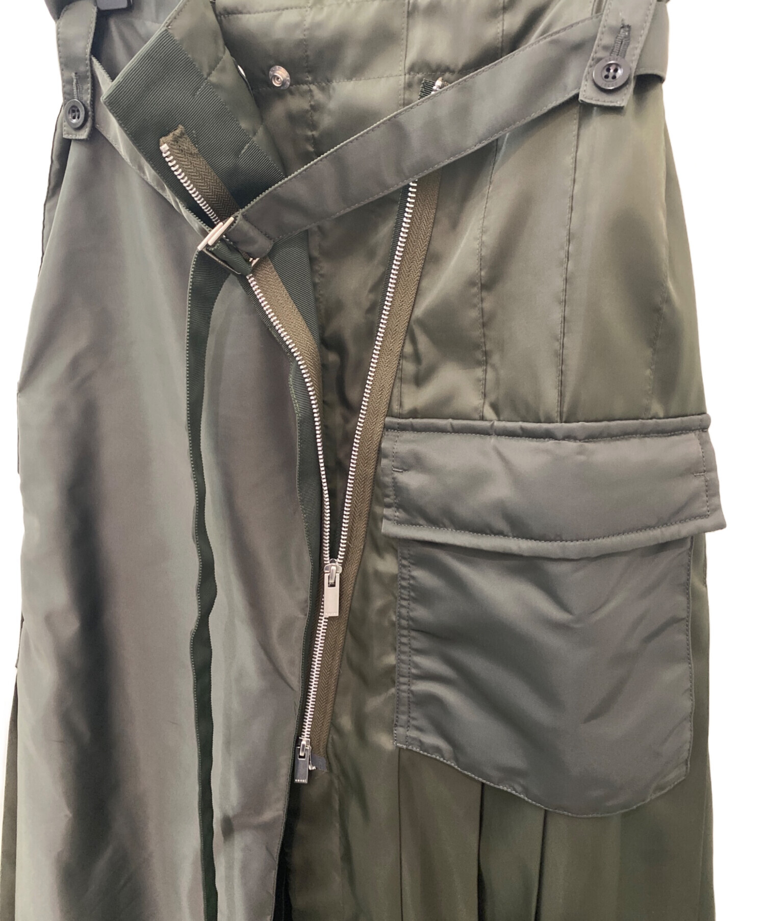 中古・古着通販】sacai (サカイ) Nylon Twill Skirt カーキ サイズ:1