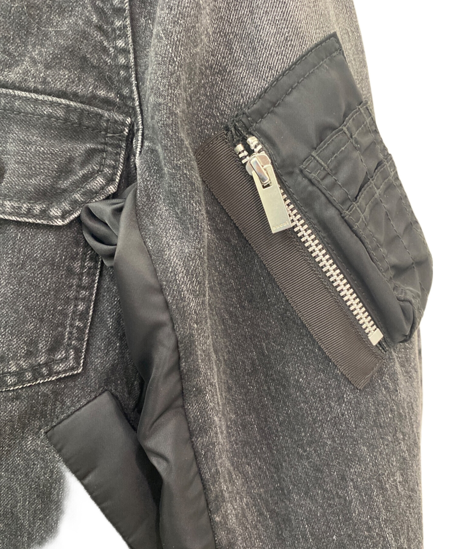 中古・古着通販】sacai (サカイ) Denim×MA-1 Jacket ブラック サイズ:1