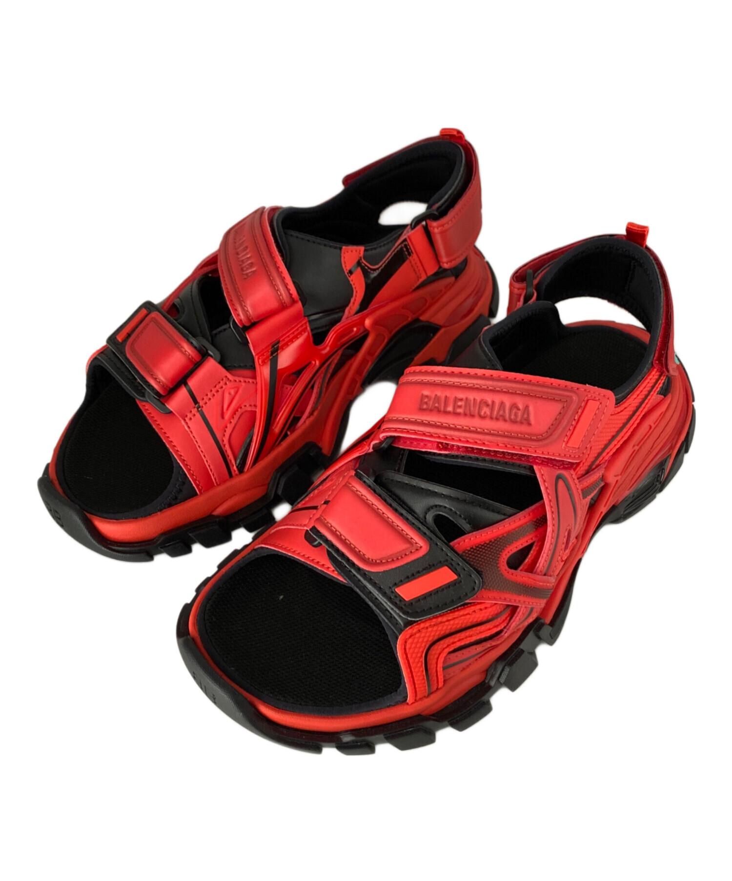 バレンシアガ トラック track サンダル 42 27.5 ブラック レッド 中古・古着通販】BALENCIAGA (バレンシアガ) TRACK SANDAL レッド
