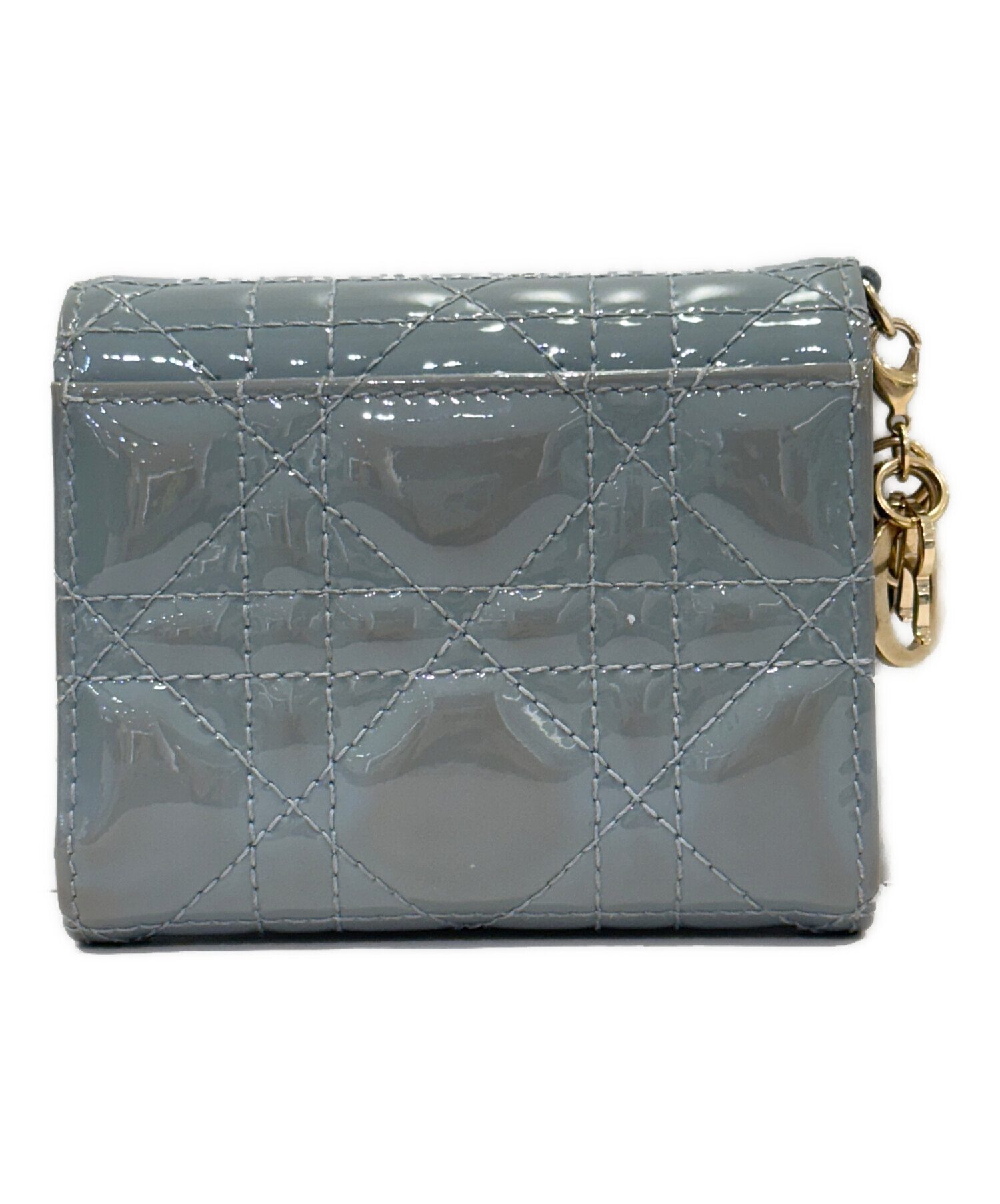 Christian Dior グレー 水色 三つ折り財布 中古・古着通販】Christian Dior (クリスチャン ディオール) 3つ折り