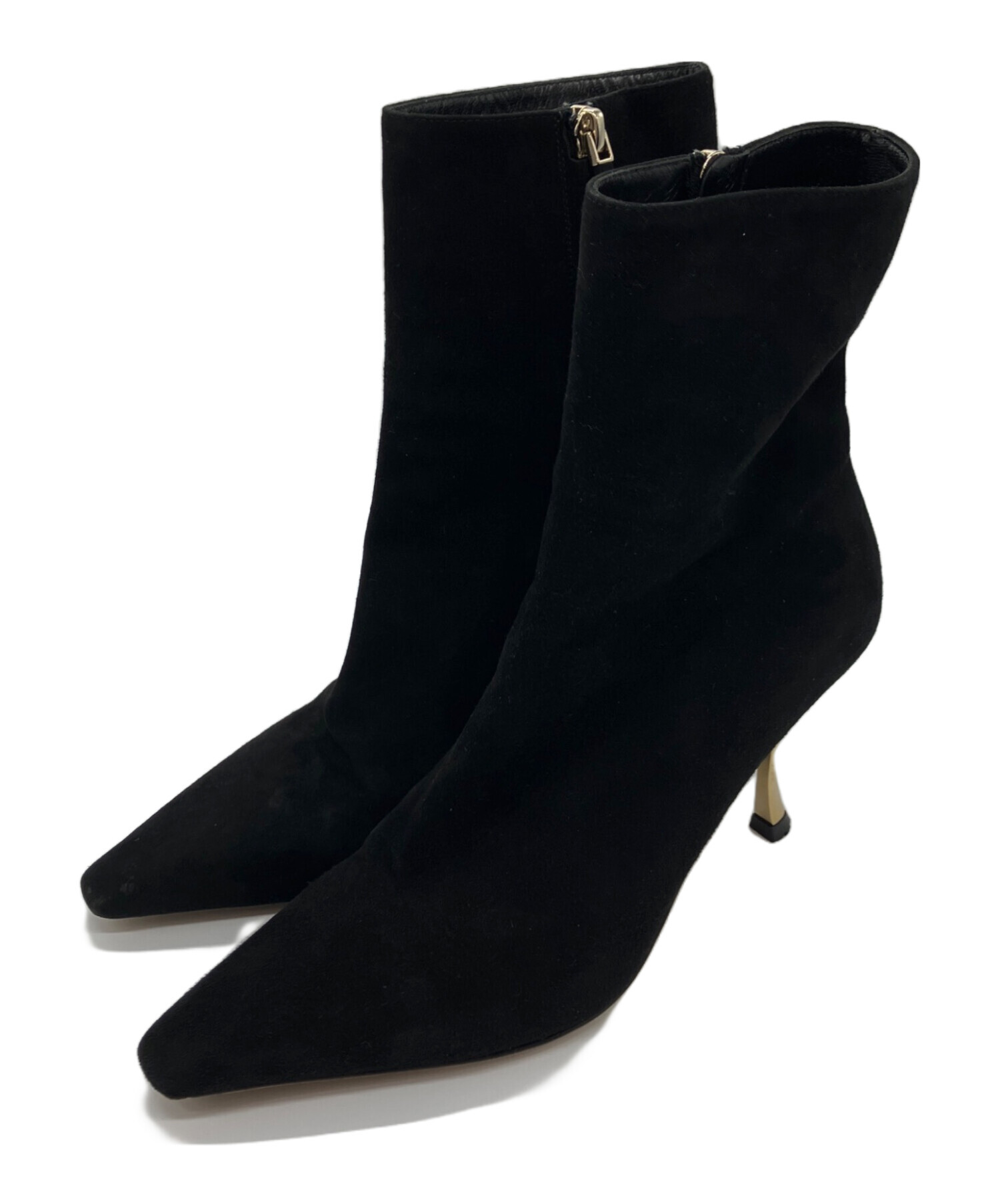 Christian Dior スウェード ブラック ロングブーツ 37 CDロゴ Christian Dior スウェード ブラック ロングブーツ 37 CDロゴ