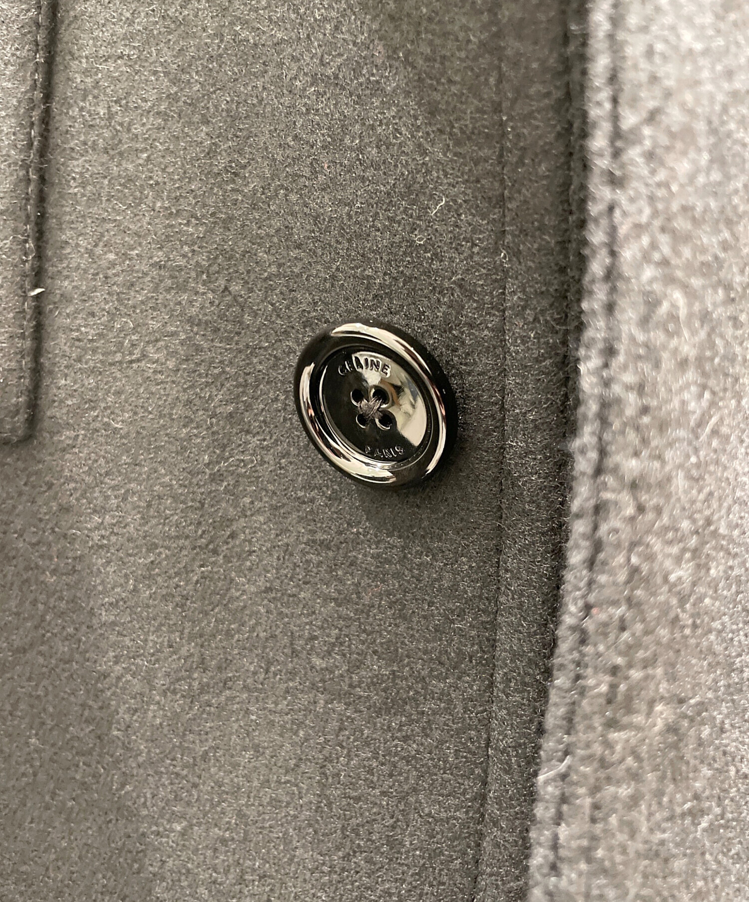 【CELINE/セリーヌ】ウールカシミヤダッフルコート グレージュ 38/M高級 CELINE（セリーヌ） ノーカラーコート 2M20B 6700 レディース