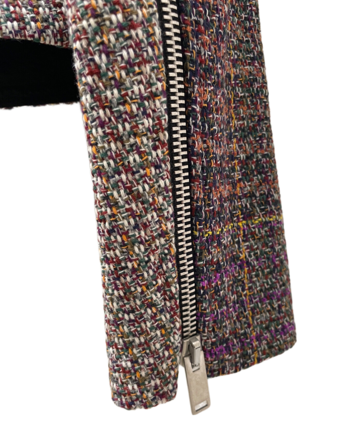 CELINE ノーカラーツイードジャケット CELINE ノーカラー 金ボタン ツイードジャケット 34サイズ - メルカリ