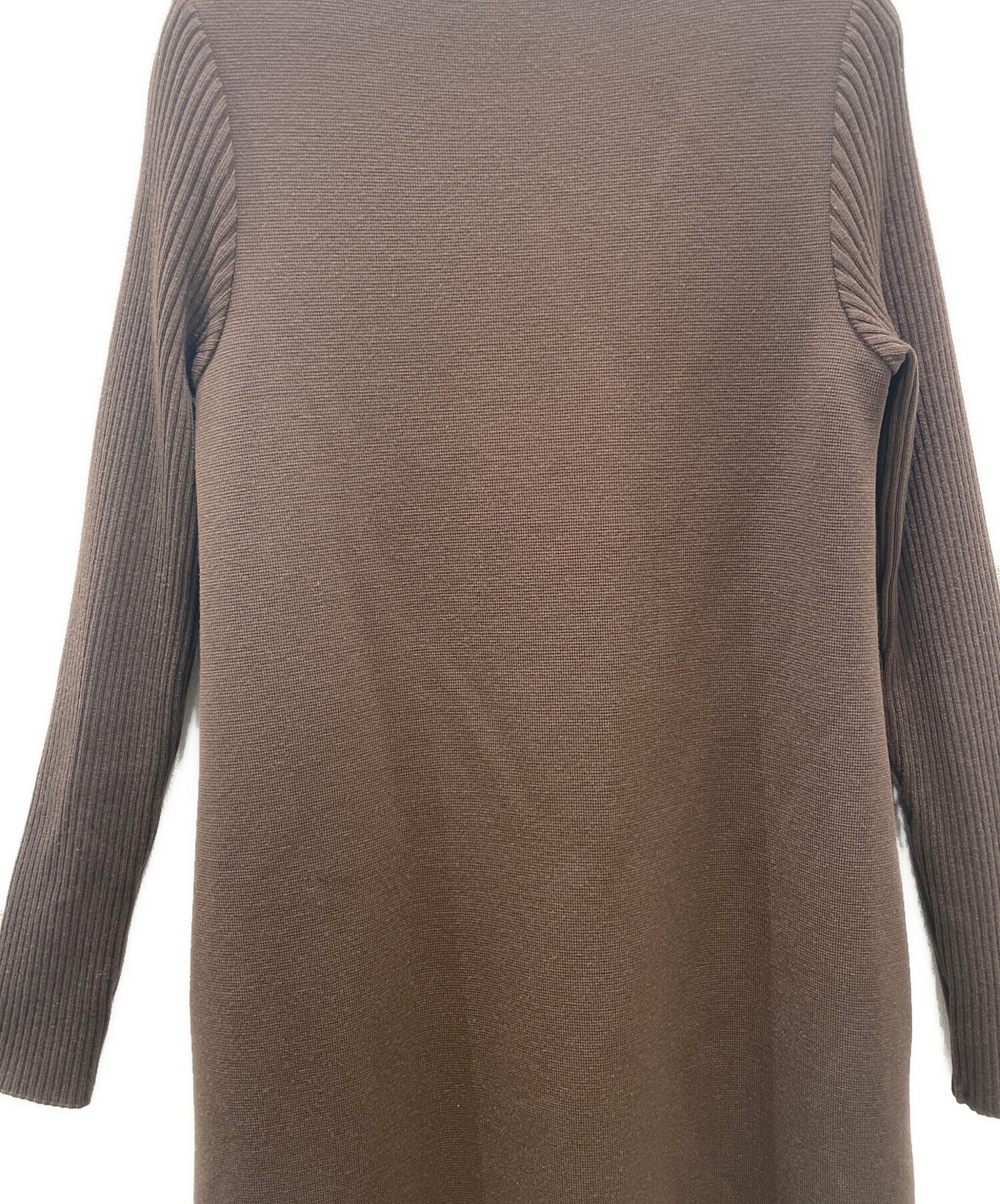 中古・古着通販】FOXEY (フォクシー) ニットワンピース ブラウン