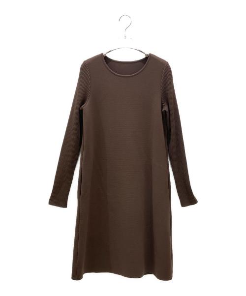 中古・古着通販】FOXEY (フォクシー) ニットワンピース ブラウン