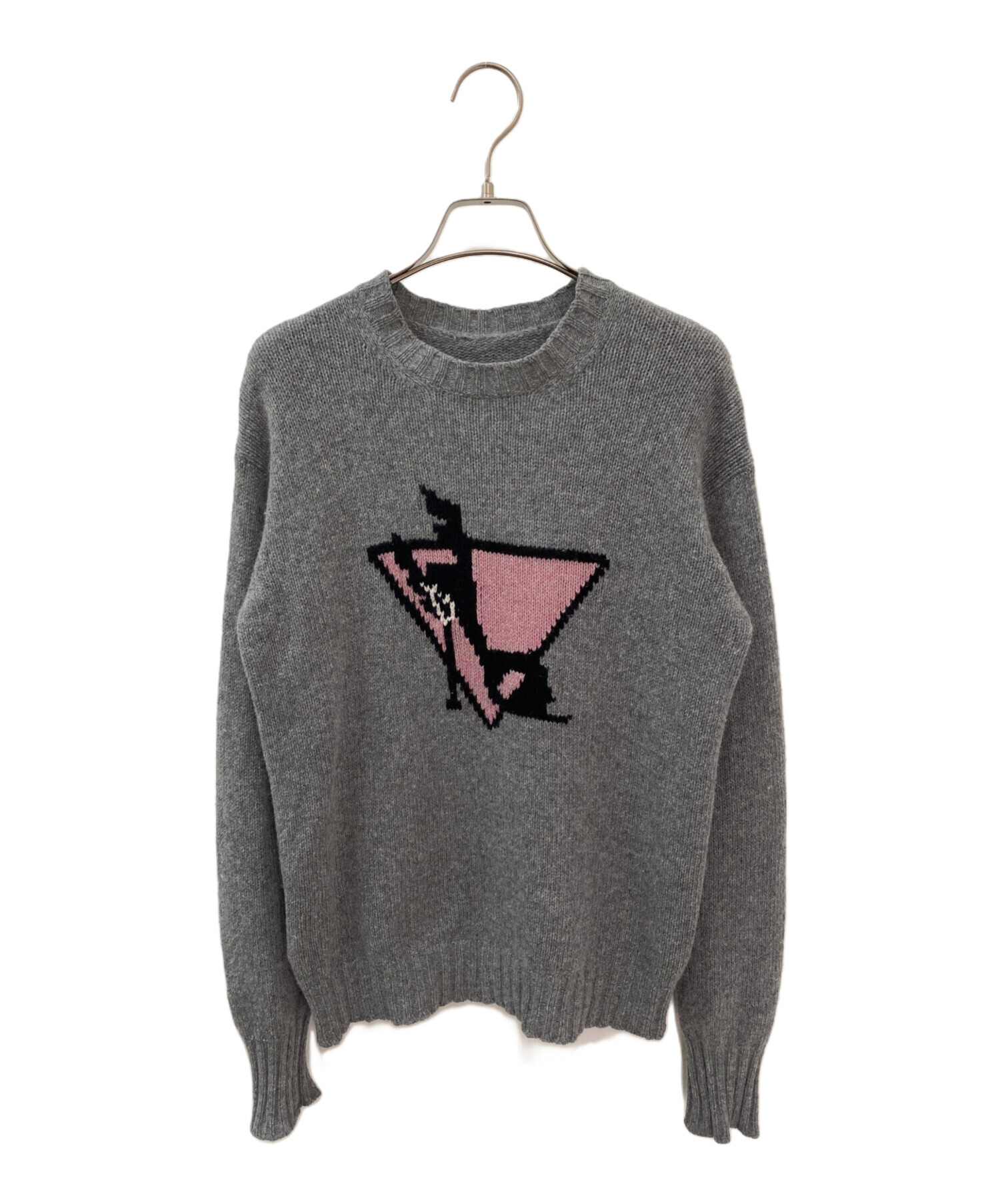 中古・古着通販】PRADA (プラダ) ハイヒールモチーフニット グレー 
