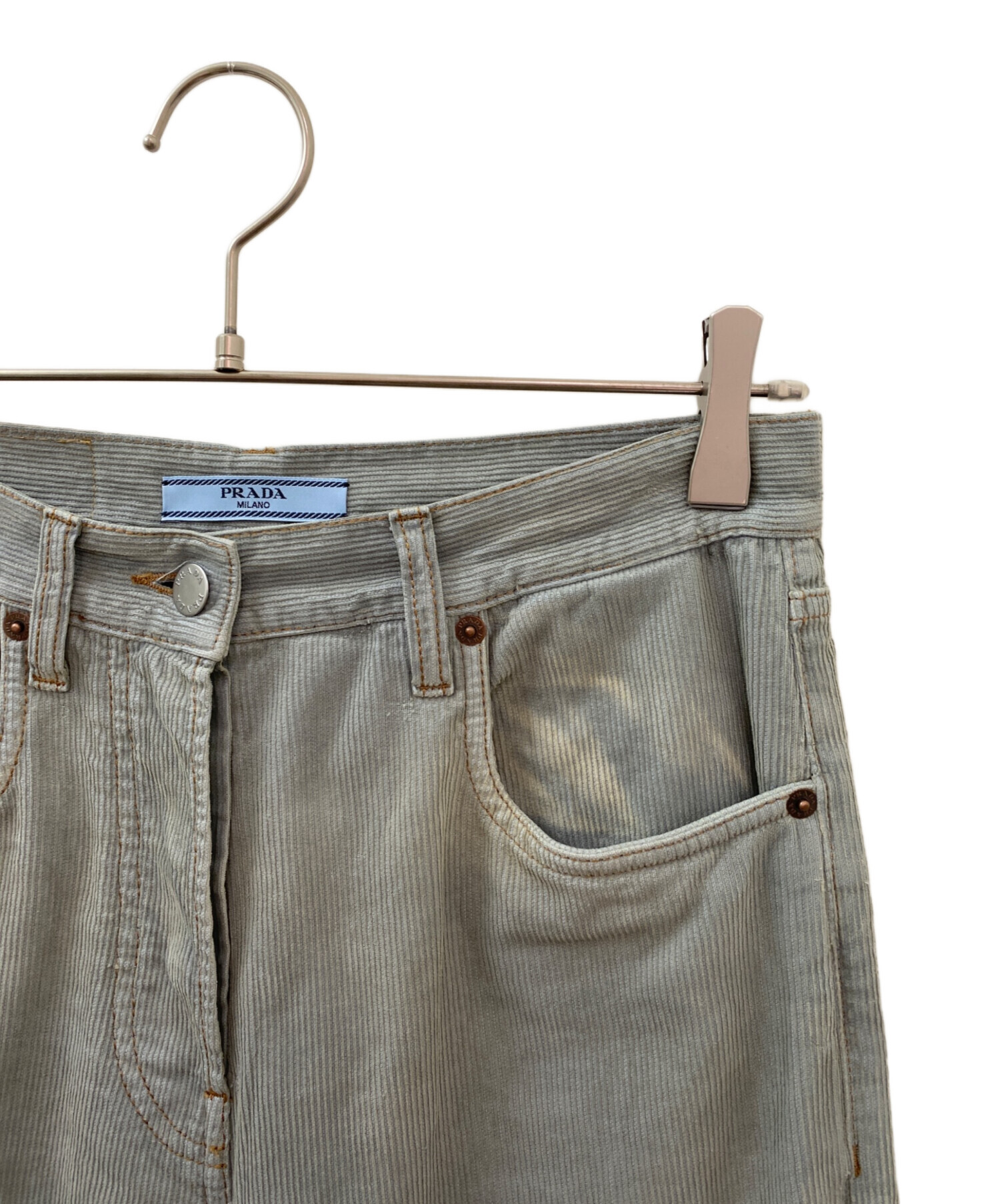 中古・古着通販】PRADA (プラダ) コーデュロイパンツ スカイブルー