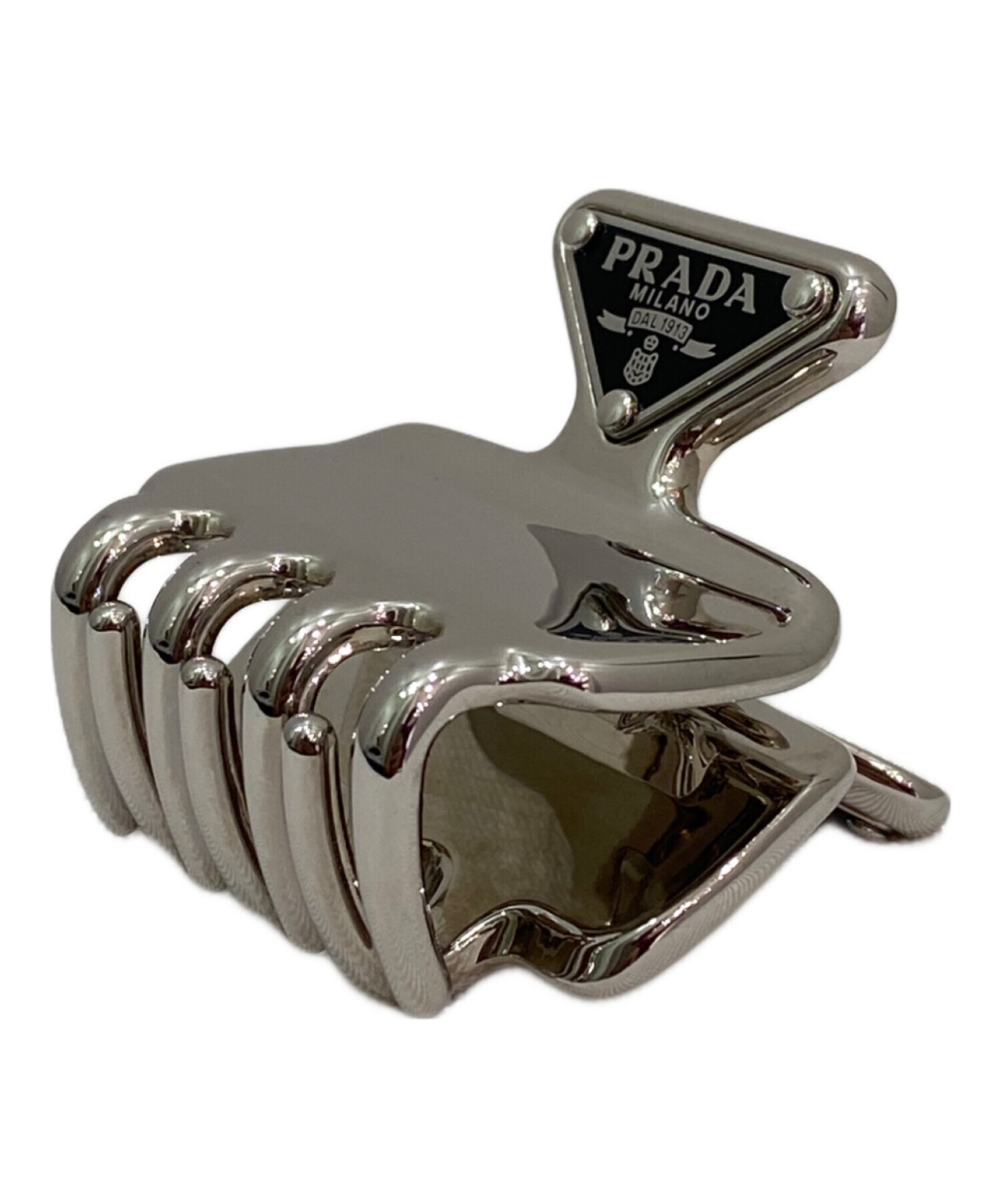 【試着のみ】 PRADA メタルクロウクリップ　トライアングル　バレッタ 試着のみ】 PRADA メタルクロウクリップ トライアングル
