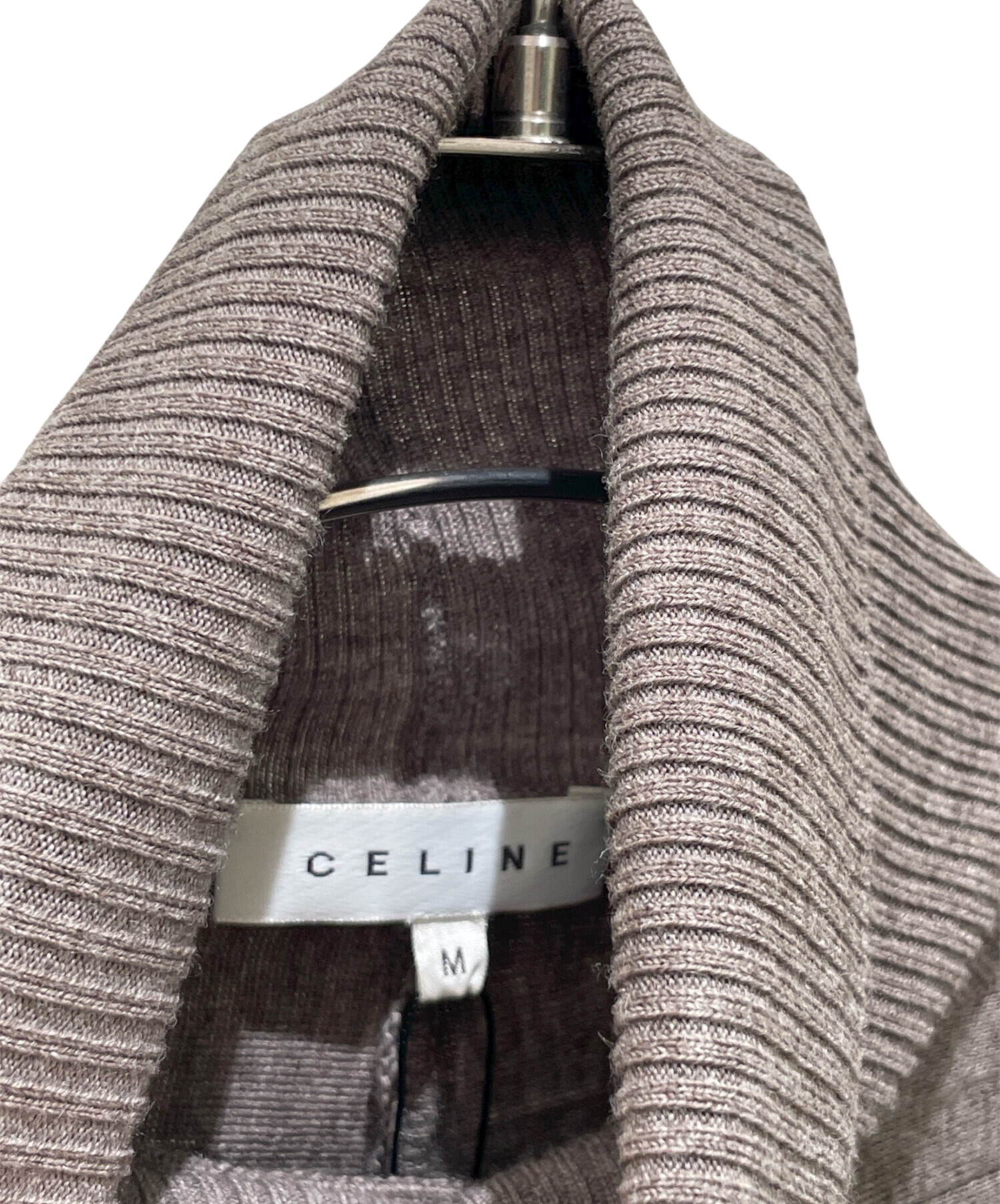 セリーヌ　ハイネック　ケーブルニット CELINE 2021AW Turtleneck Cropped Cable Knit Sweater 2A92P3290 Size