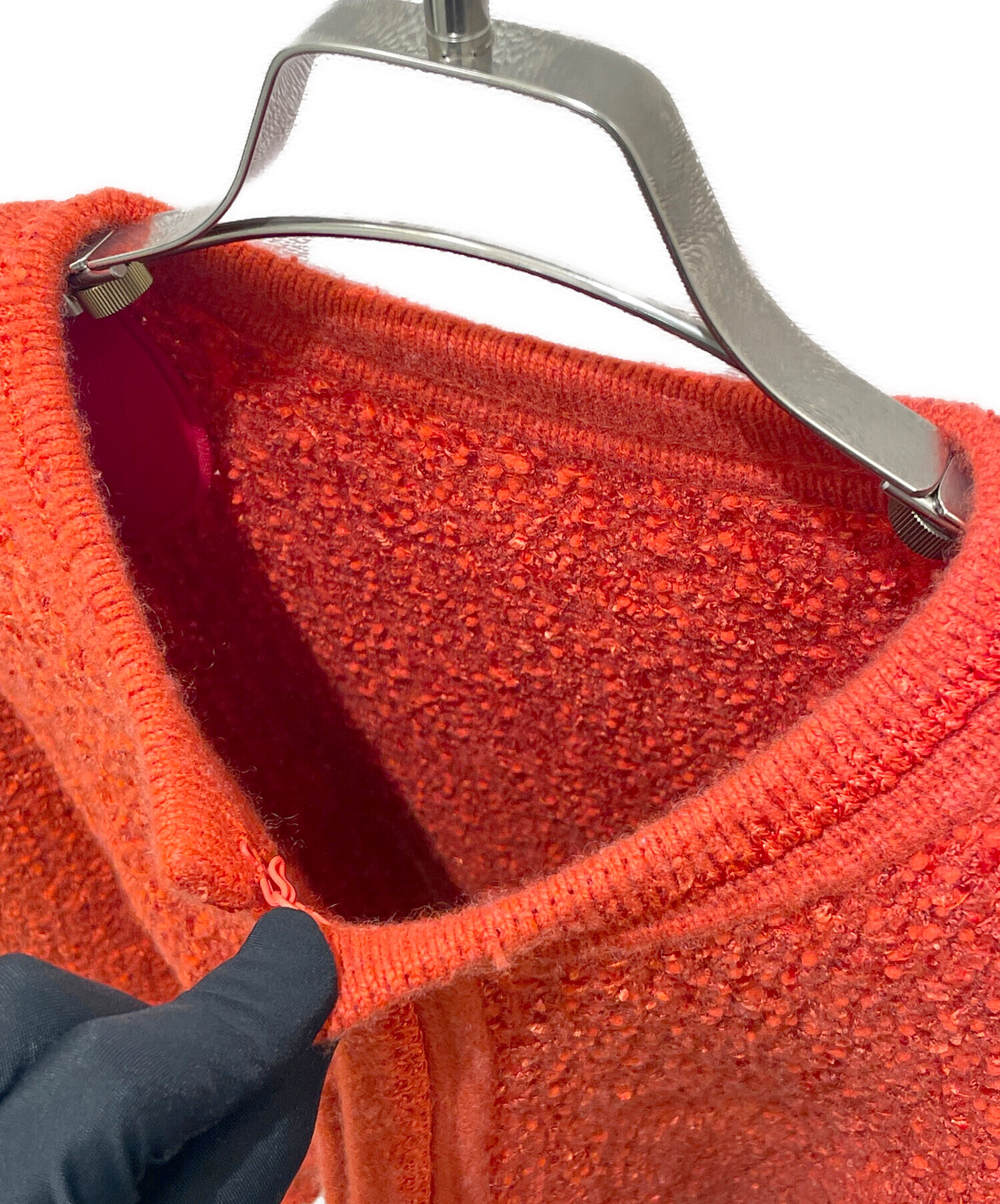 中古・古着通販】FOXEY (フォクシー) カシミヤ混ノーカラーツイード