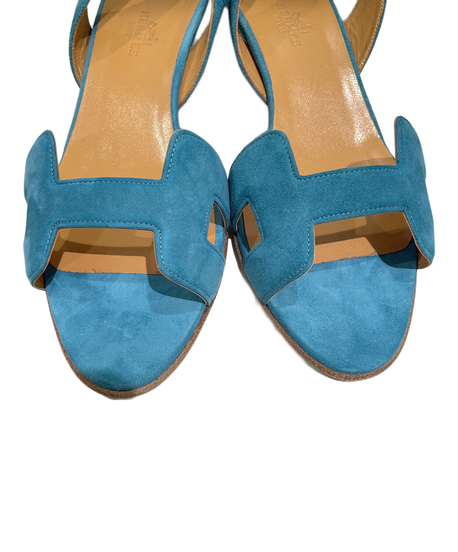 中古・古着通販】HERMES (エルメス) スウェードサンダル ブルー サイズ