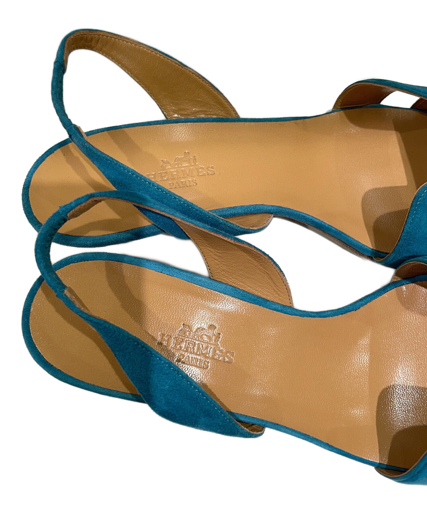 中古・古着通販】HERMES (エルメス) スウェードサンダル ブルー サイズ