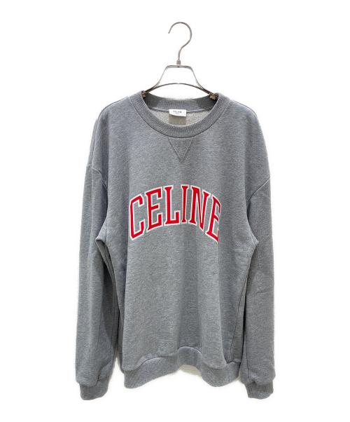 【美品】セリーヌ　ルーズ スウェットシャツ　サイズM グレー 中古・古着通販】CELINE (セリーヌ) ロゴ ルーズフィット スウェット