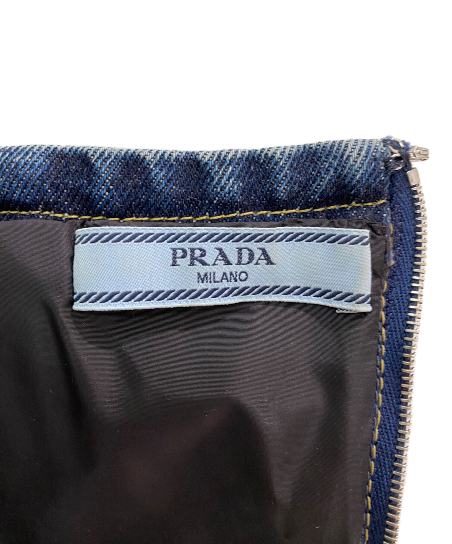 PRADA デニム ビスチェ　36 中古・古着通販】PRADA (プラダ) トライアングルロゴビスチェ 5 サイズ