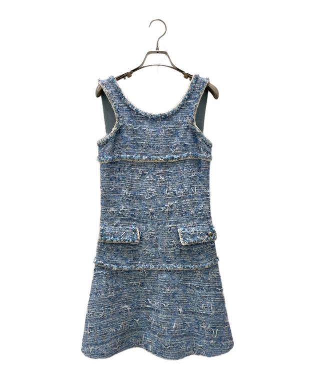 中古・古着通販】CHANEL (シャネル) ツイードノースリーブワンピース