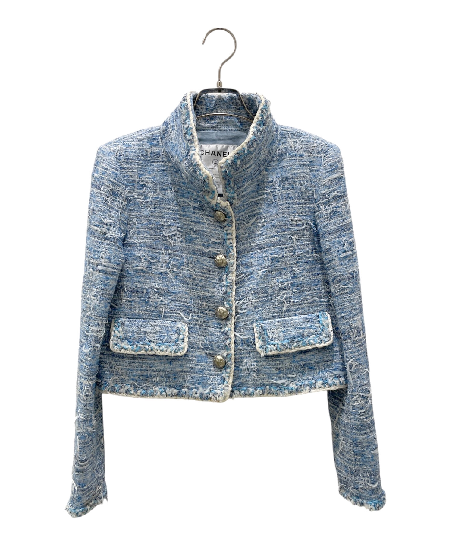 中古・古着通販】CHANEL (シャネル) P50 ツイードジャケット スカイ