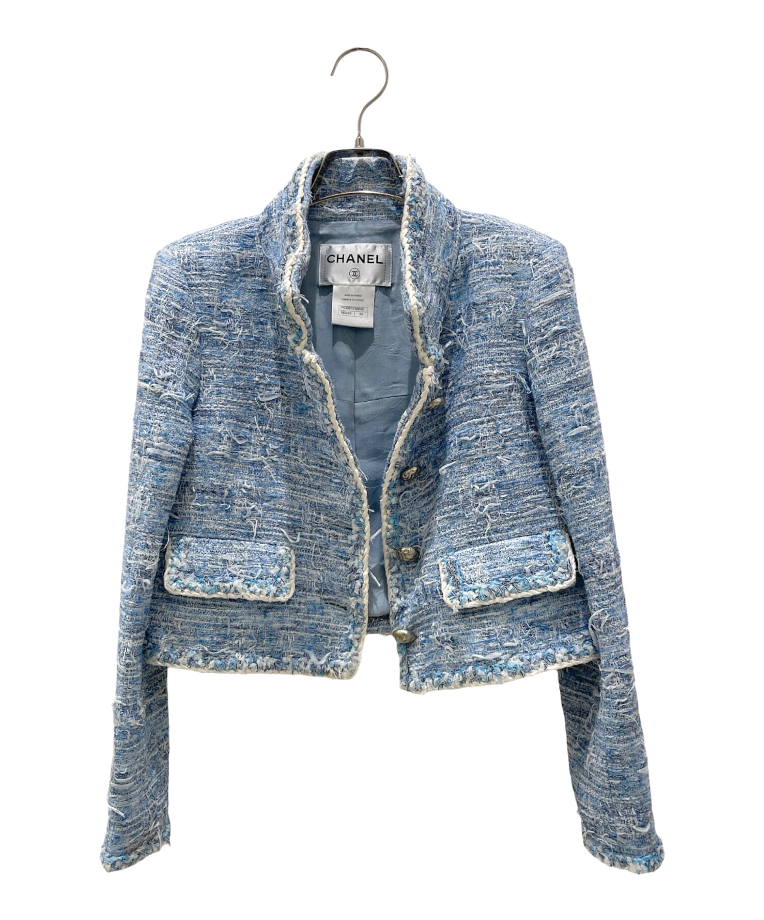 中古・古着通販】CHANEL (シャネル) P50 ツイードジャケット スカイ