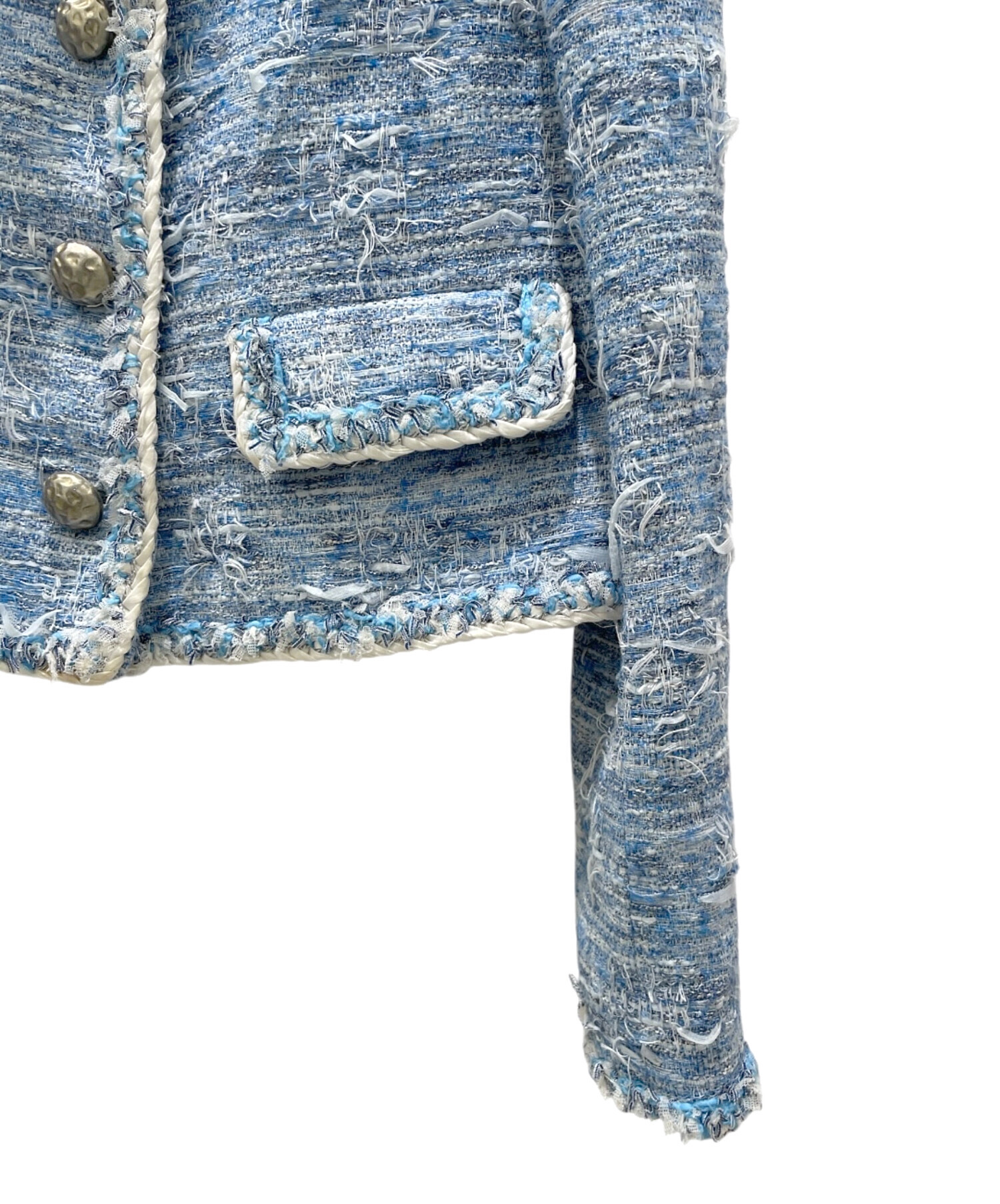 シャネル デニムジャケット デニム/ツイードジャケット ブルー系 ポリエステル シャネル デニムジャケット デニム/ツイードジャケット ブルー系