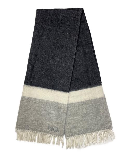 中古・古着通販】Dior (ディオール) ロゴマフラー グレー×ブラック