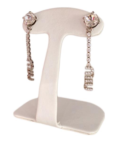 中古・古着通販】MIU MIU (ミュウミュウ) クリスタル付 メタル ピアス