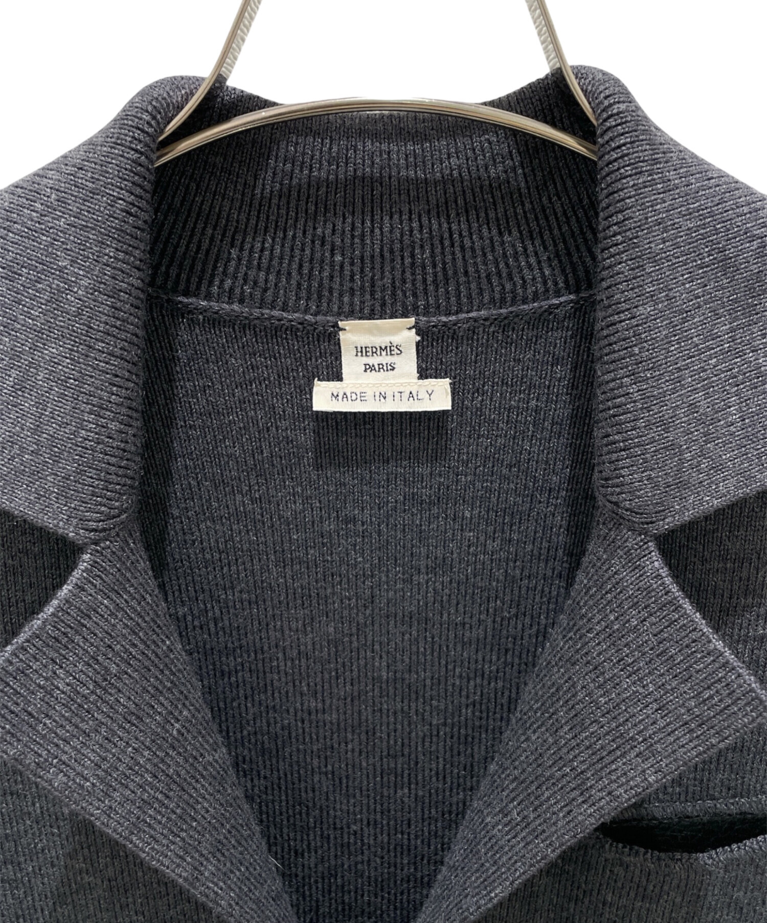 中古・古着通販】HERMES (エルメス) ニットコート グレー サイズ:34