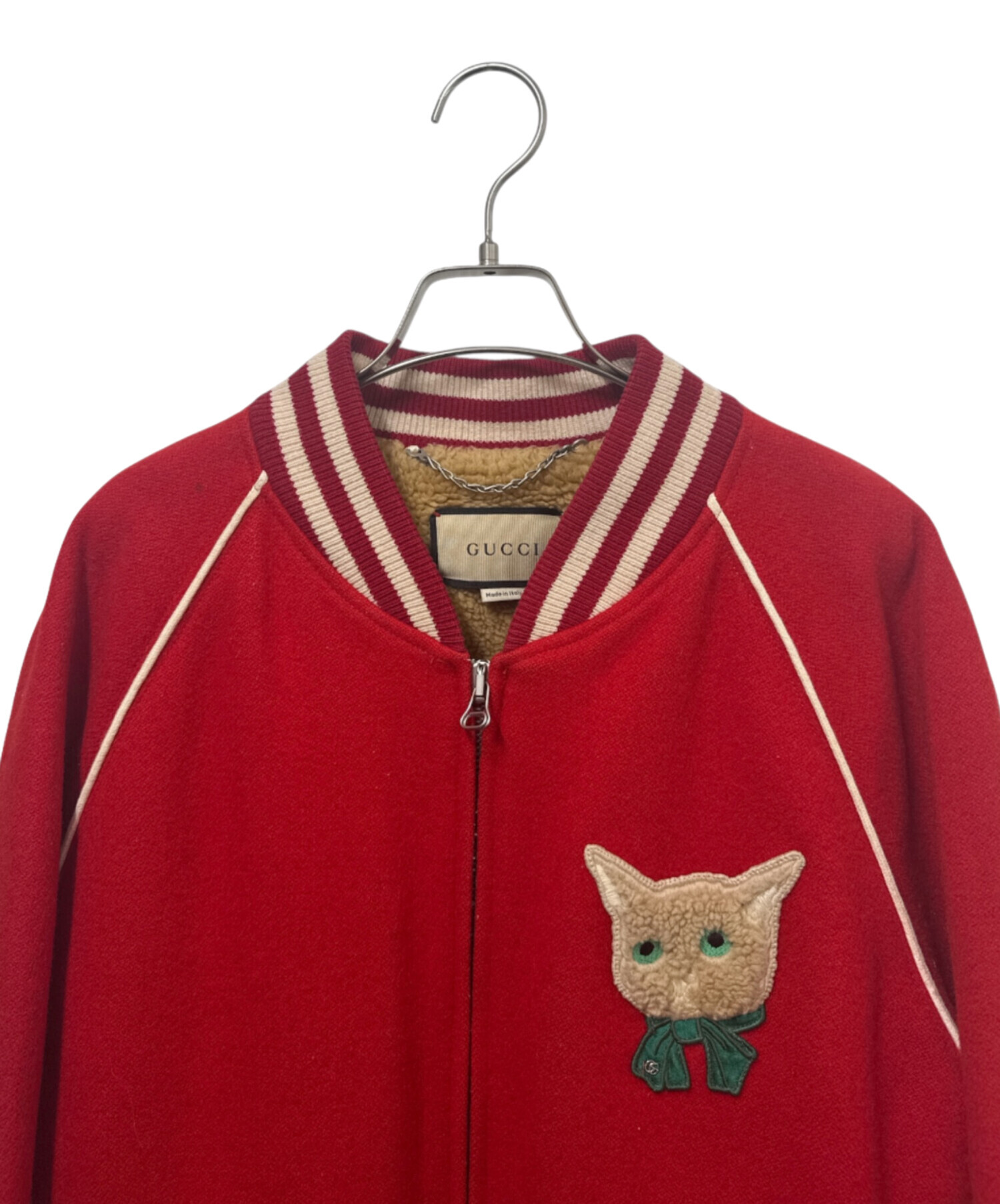 中古・古着通販】GUCCI (グッチ) 裏ボア キャットワッペン スタジャン