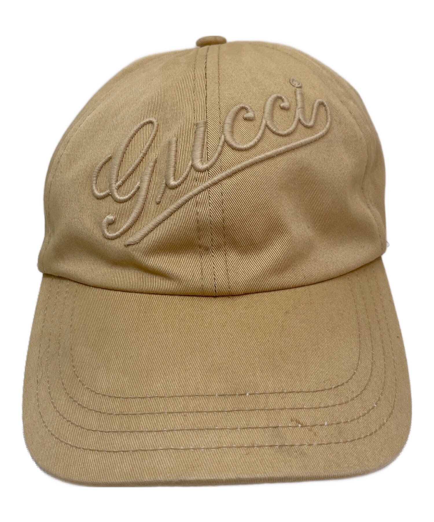 Gucci ベージュキャップ M 中古・古着通販】GUCCI (グッチ) ロゴキャップ ベージュ サイズ:M