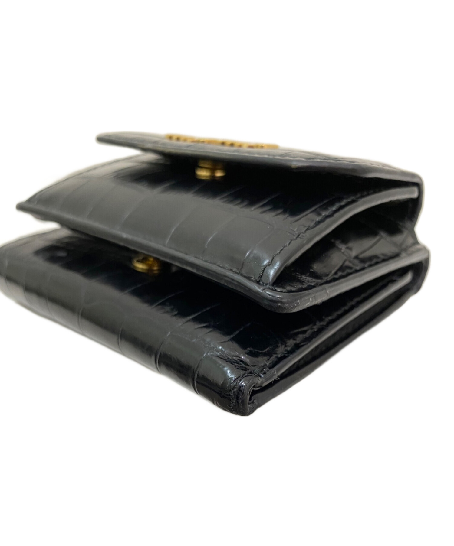 中古・古着通販】MIU MIU (ミュウミュウ) 3つ折り財布 ブラック