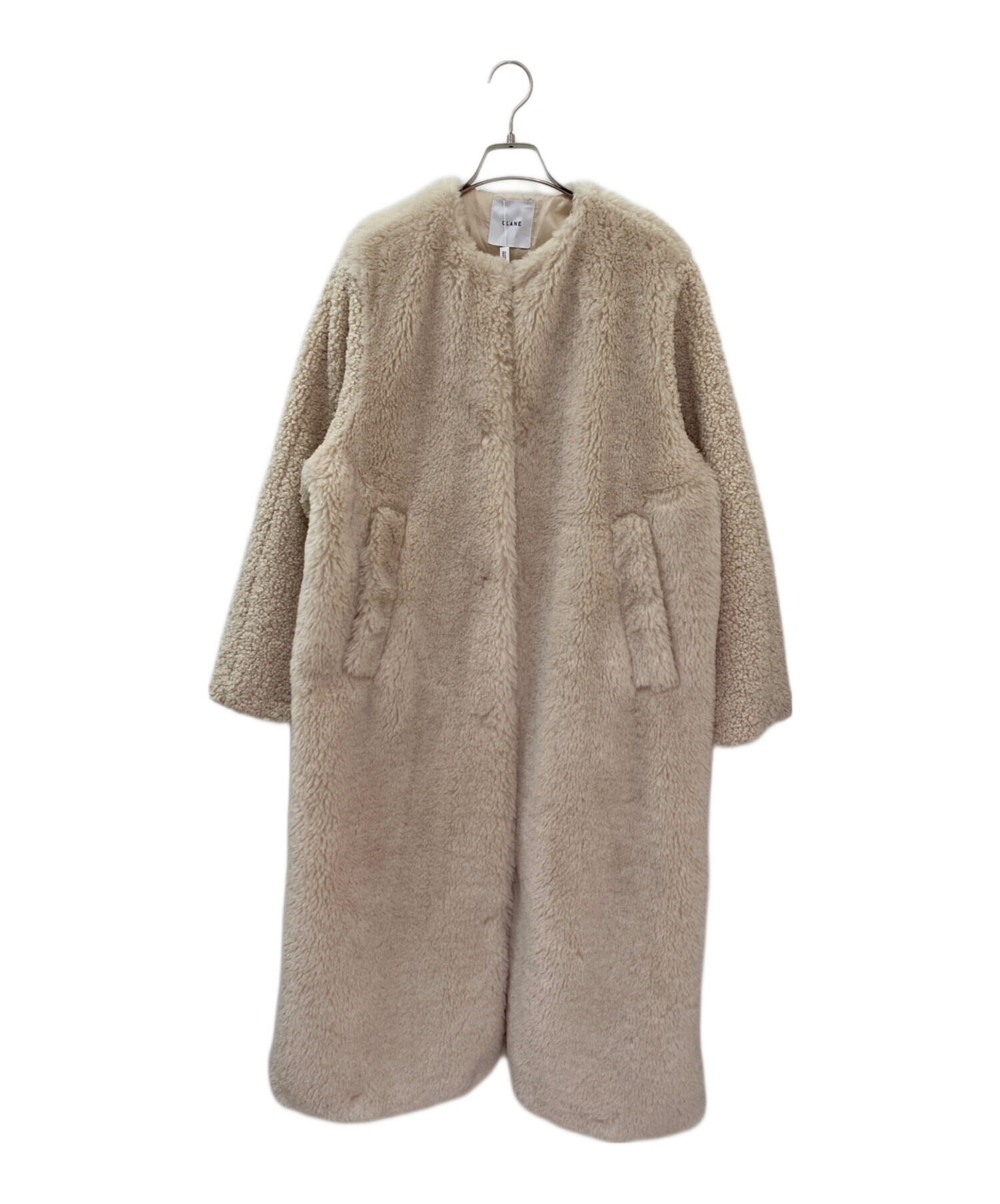 中古・古着通販】CLANE (クラネ) MIX FUR COCOON COAT アイボリー