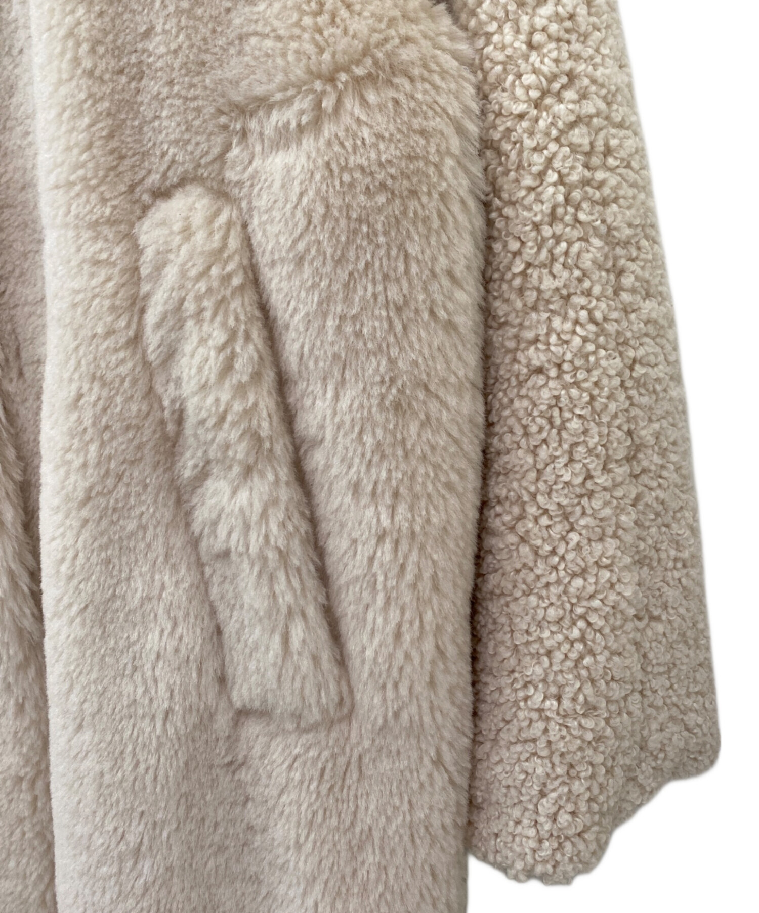 CLANE アイボリー　ファーコート 中古・古着通販】CLANE (クラネ) MIX FUR COCOON COAT アイボリー