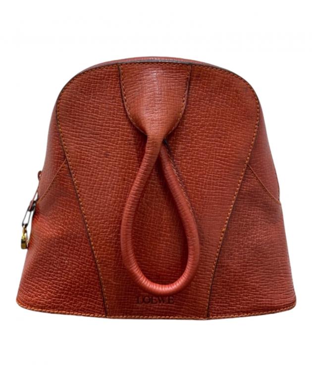 中古・古着通販】LOEWE (ロエベ) レザーハンドバッグ ブラウン