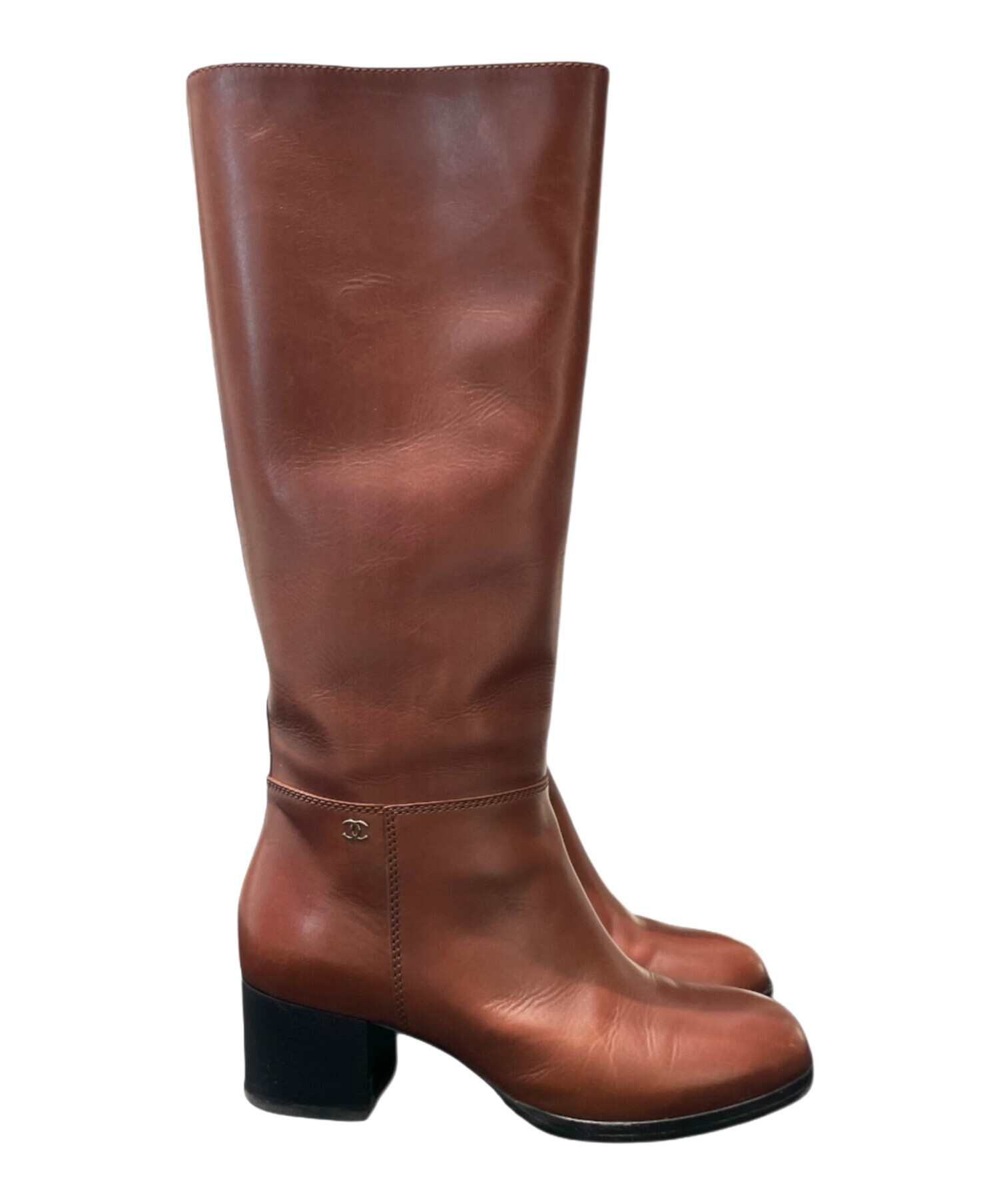 中古・古着通販】CHANEL (シャネル) ココマークロングブーツ ブラウン